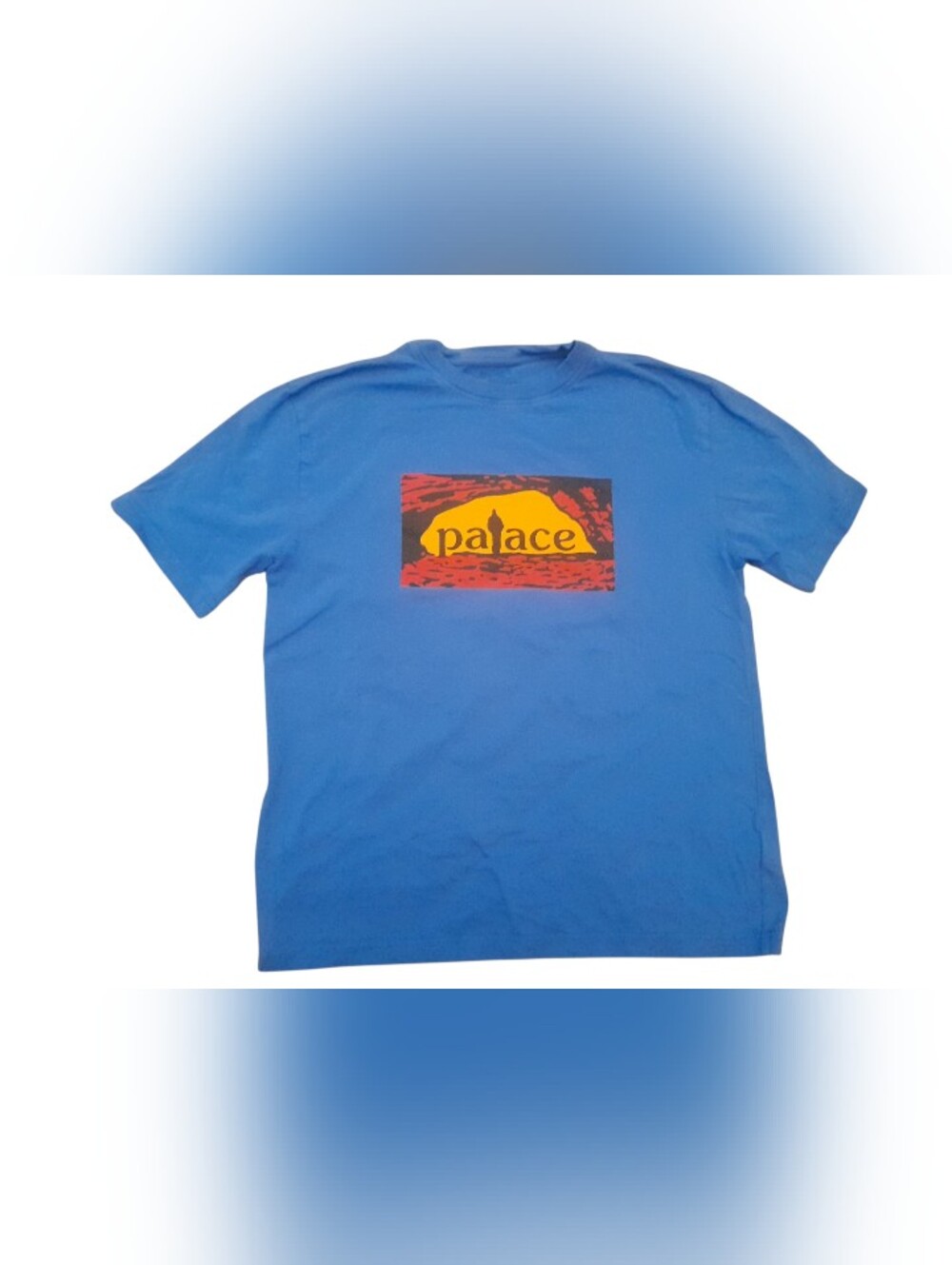 PALACE Blue Short-Sleeve Tee Crewneck Caveman Logo